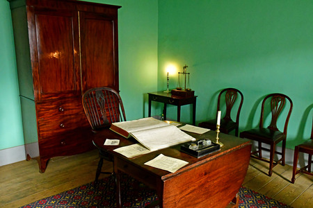 London; Kew, England - may 5 2019 : menu register in the Royal Kitchens in the Kew Palace