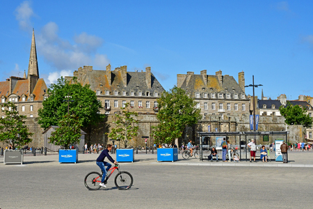 Saint Malo; France - july 28 2019 : the picturesque city in summerのeditorial素材