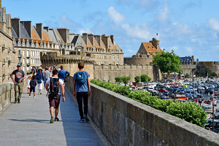 Saint Malo; France - july 28 2019 : the picturesque city in summerのeditorial素材
