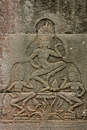 Siem Reap; Kingdom of Cambodia - august 24 2018 : the Angkor Bayon templeのeditorial素材