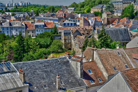 Pontoise , France - june 2 2019 : the picturesque historical cityのeditorial素材