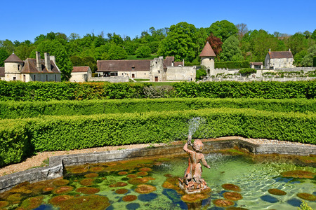 Villarceaux, France - may 15 2019 : the historical castleのeditorial素材