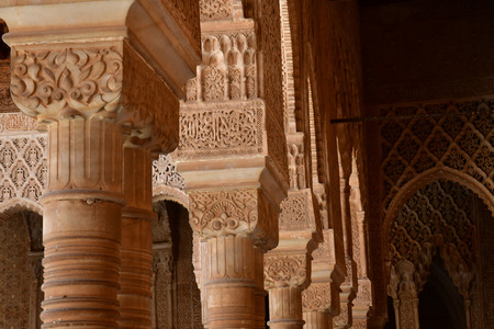Granada; Spain - august 27 2019 : hall of Abencerrajes in the Alhambra palace