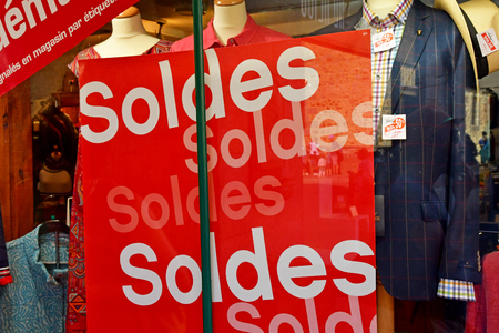 Saint Malo; France - july 28 2019 : cloth shopのeditorial素材