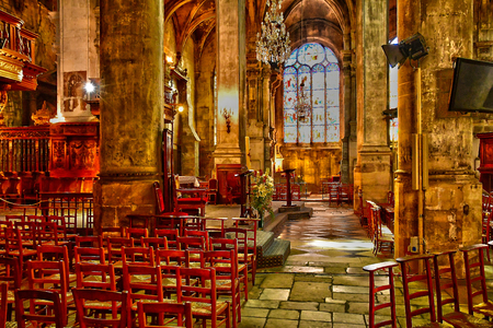 Pontoise , France - june 2 2019 : the Saint Maclou cathedralのeditorial素材