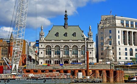 London; England - may 5 2019 : Thames river cruise in the city centreの写真素材