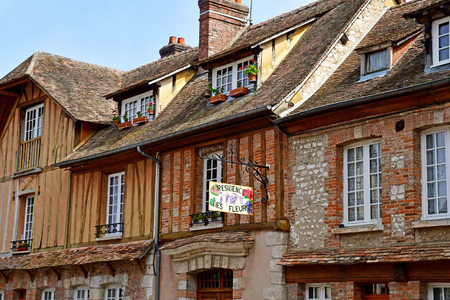 Les Andelys, France - august 8 2019 : the city centerのeditorial素材