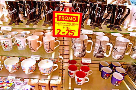 Paris; France - may 1 2019 : souvenir shop in the Paris Nord stationのeditorial素材