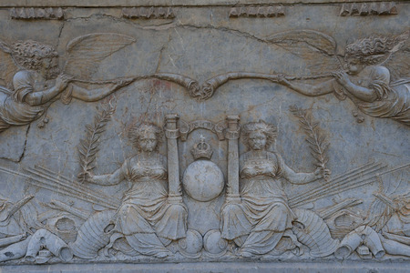 Granada; Spain - august 27 2019 : the Charles V renaissance palace in the Alhambra built in 1527のeditorial素材