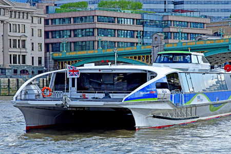 London; England - may 5 2019 : Thames river cruise in the city centreのeditorial素材