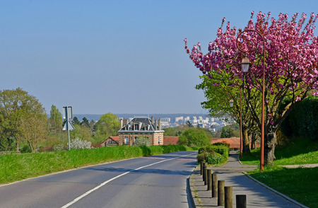 Villennes sur Seine; France - april 11 2019 : the small villageのeditorial素材