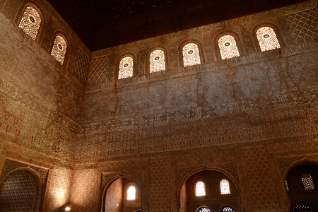 Granada; Spain - august 27 2019 : palace of the ambassadors in the Alhambra palaceのeditorial素材