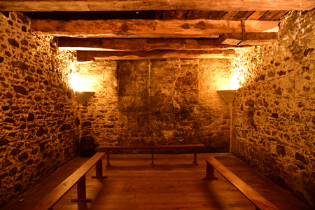 Saint Malo; France - july 28 2019 : cellar of the Hotel Magon, built in 1725 by Francois Auguste Magon de la Landeのeditorial素材