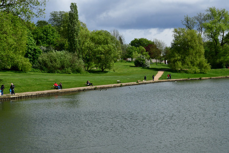 London; Hampstead, England - may 5 2019 : pond in the Hampstead Heath parkのeditorial素材