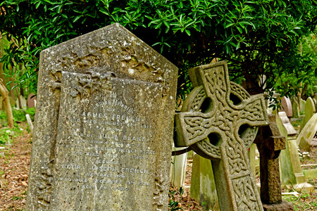 London, England - may 6 2019 : the Highgate cemetery opened in 1839のeditorial素材