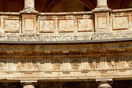 Granada; Spain - august 27 2019 : the Charles V renaissance palace in the Alhambra built in 1527のeditorial素材
