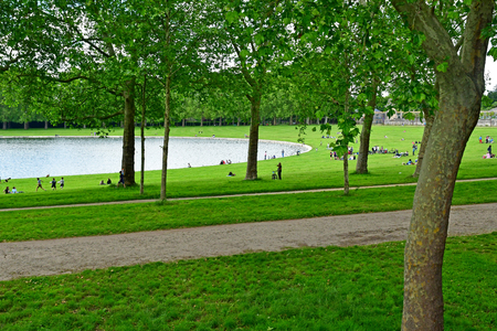 Versailles; France - june 16 2019 : the Swiss pondのeditorial素材