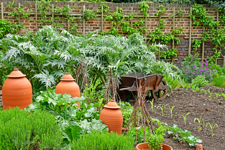 London; Kew, England - may 5 2019 : the Royal Kitchens vegetable garden in the Kew Palaceのeditorial素材
