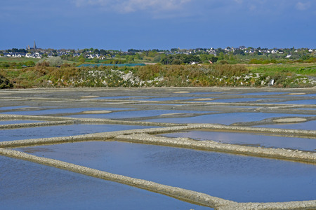 Guerande, France - april 14 2017 : landscape of the salt marshesのeditorial素材