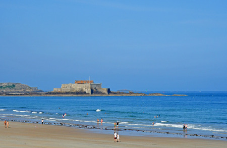 Saint Malo; France - july 28 2019 : Sillon beachのeditorial素材