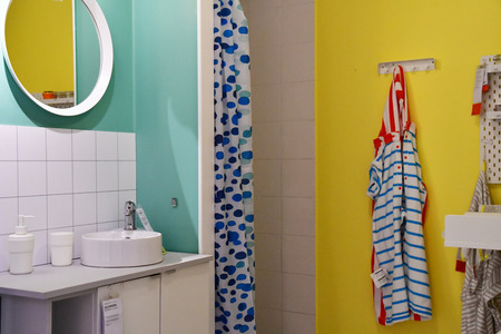 Plaisir; France - august 10 2019 : a big piece of furniture and home accessories storeのeditorial素材