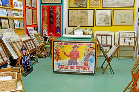 London, Greenwich; England - may 5 2019 : framing shop in the city centre