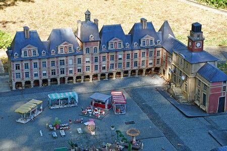 Elancourt; France - september 15 2019 : the Ducale square of Charleville Mezieres in the France Miniature scale model parkのeditorial素材