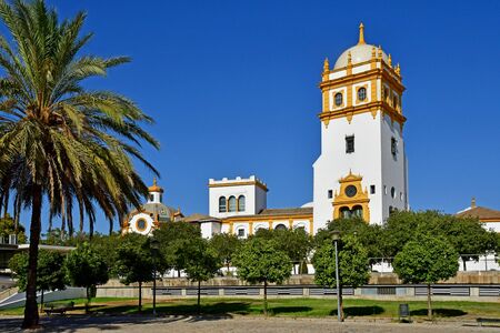 Sevilla; Spain - august 28 2019 : old mansion near the Guadalquivir riverのeditorial素材