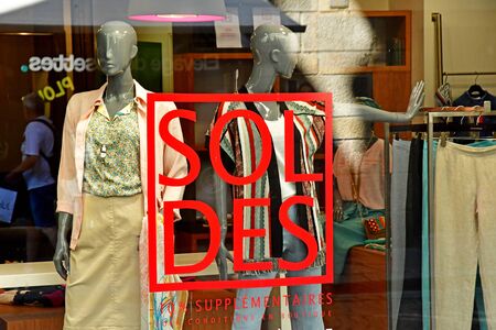 Saint Malo; France - july 28 2019 : cloth shopのeditorial素材