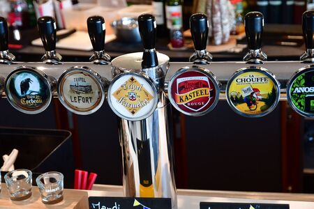 Malo les Bains, France - january 1st 2020 : draught beer in a barのeditorial素材