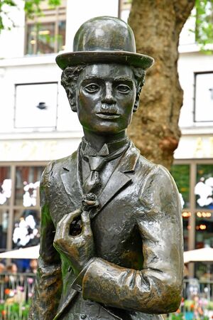 London, England -  may 3 2019 : the statue of Charlie Chaplin in the Leicester Squareのeditorial素材