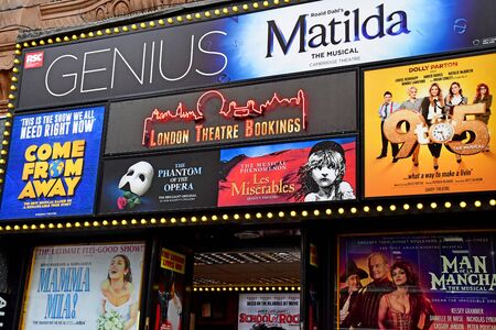 London, England -  may 3 2019 : theatre poster in the Leicester Square districtのeditorial素材