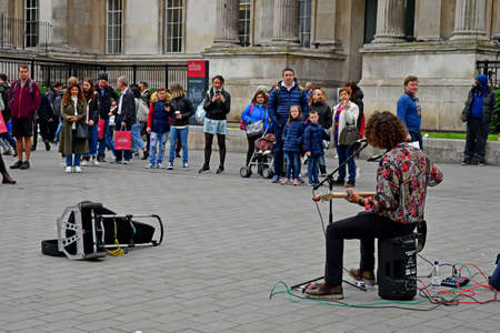 London; England ; may 3 2019 : singer on the Trafalgar Square