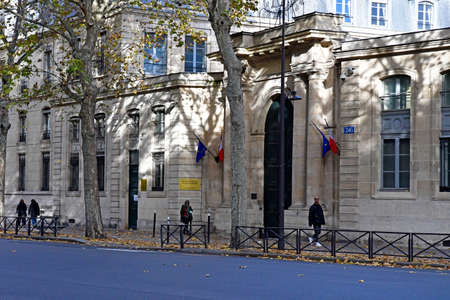 Paris; France - novembre 22 2019 : ecology ministry in the boulevard Saint Germain