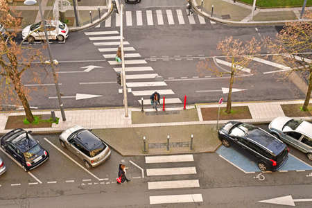 Poissy, France - december 18 2019 : the city in winter
