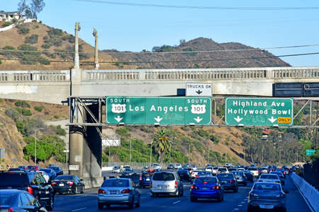 Los Angeles, Hollywood, USA - july 16 2016 : highway to Los Angeles south