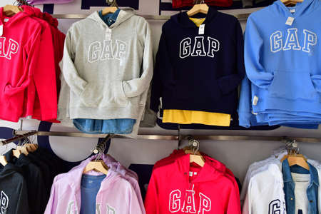 Paris; France - march 31 2019 : cloth shop on the Champs Elysees