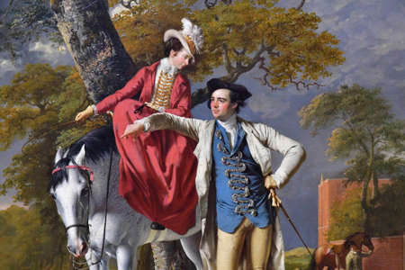 London, England -  may 3 2019 : the National Gallery. Mr and Mrs Thomas Coltman by Wright of Derby1770のeditorial素材