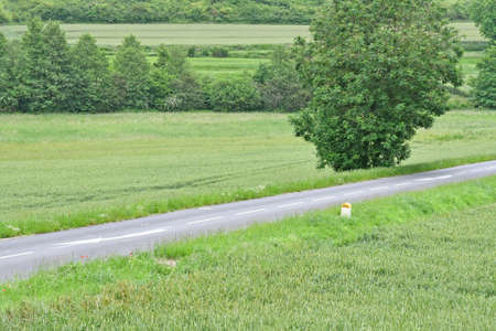 Sailly; France - may 30 2019 : countryroadのeditorial素材