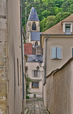 La Roche Guyon; France - july 27 2018 : the villageのeditorial素材