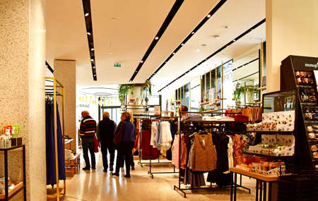 Paris; France - march 31 2019 : cloth shop on the Champs Elysees