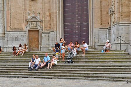 Cadiz; Spain - august 28 2019 : the historical city centreの写真素材