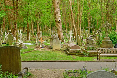 London, England - may 6 2019 : the Highgate cemetery opened in 1839