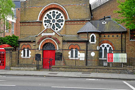 London; Hampstead, England - may 5 2019 : church of christ in the Saint Pancras district