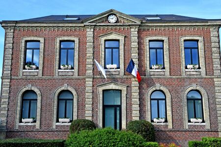 La Neuville; France - september 21 2017 : the city hallの写真素材