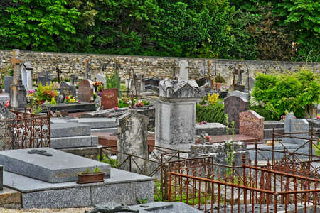 La Roche Guyon; France - july 27 2018 : the cemeteryのeditorial素材