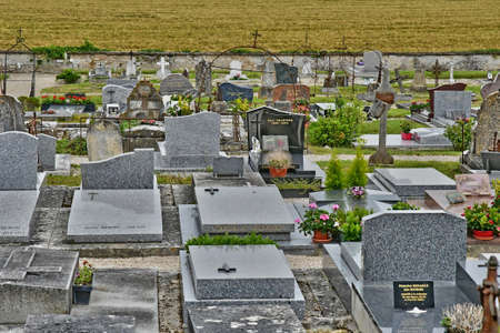 La Roche Guyon; France - july 27 2018 : the cemeteryのeditorial素材