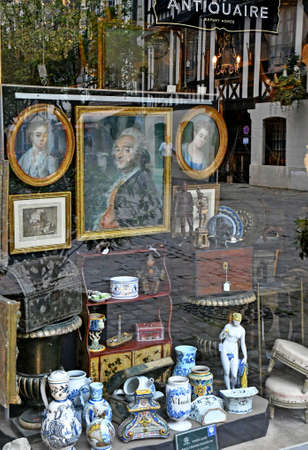Rouen; France - september 21 2019 : a bric a brac shop in the city centreのeditorial素材