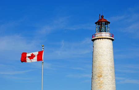 Quebec; Canada- june 25 2018 : the lighthouse of Cap les Rosiers in Gaspesieのeditorial素材