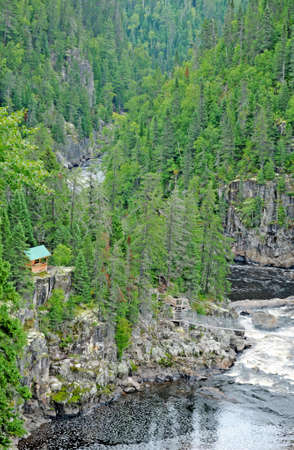 Quebec; Canada- june 25 2018 : Park du Trou de la Fee in Desbiensのeditorial素材